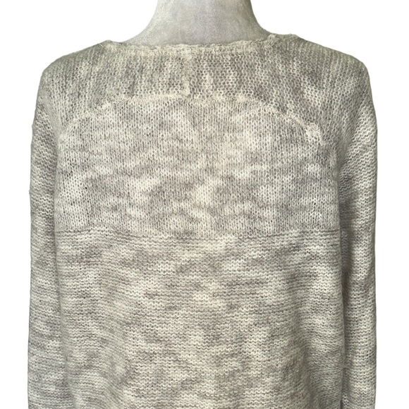 Free People Gray & White Gossamer Alpaca Oversized V-Neck Sweater - S + - Picture 10 of 15